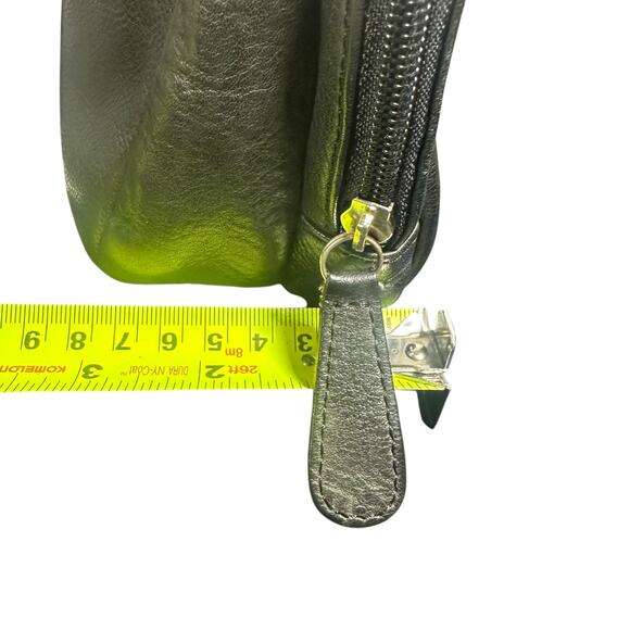 Vintage Fossil Black Leather Crossbody Bag Small Zip Pocket Pebbled Purse - Picture 5 of 9
